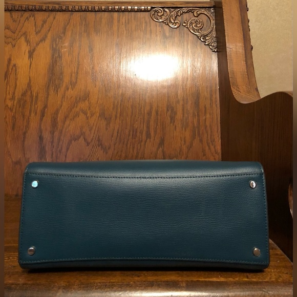 NWT-Kate Spade-Medium Satchel-Scotch Pine-Refined Grain Leather-Strap-$379 - Picture 6 of 14